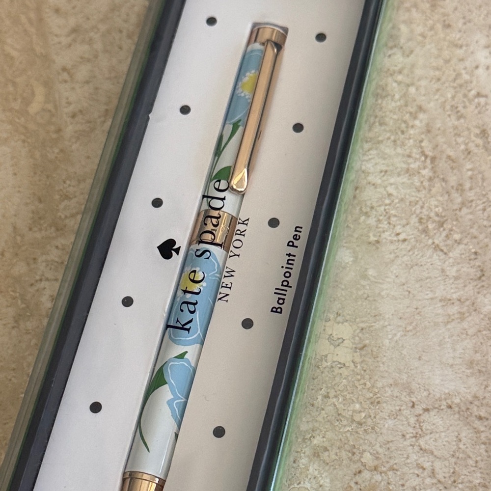 Kate Spade Sunshine Floral Blue and Yellow Floral  Collectible Pen - Picture 5 of 6